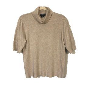 Spring Elbow-Sleeve Turtleneck Sweater